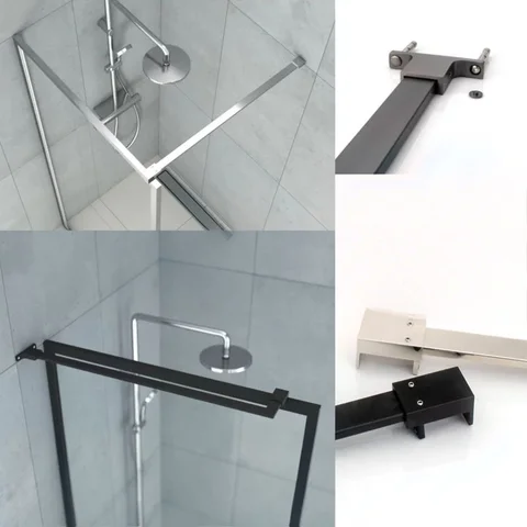1PCS Stainless Steel Shower Glass Door Fixed Rod/Clip, Bathroom Glass Support Bar (YZH02A)