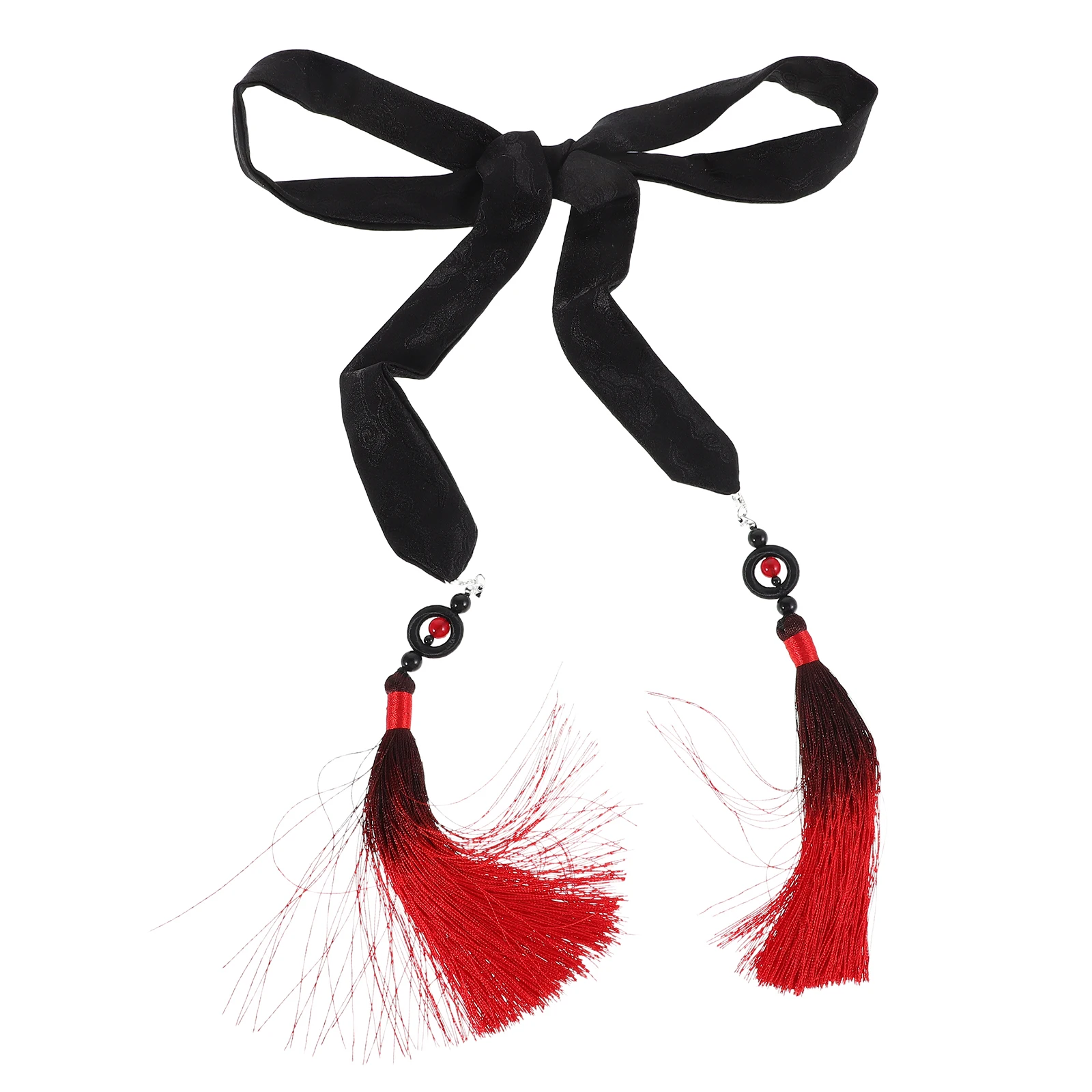 

Ancient Headband Hanfu Hair Ribbon Vintage Tassel Tie Soft Forehead Band Gradient Unisex Cosplay Traditional Ornament