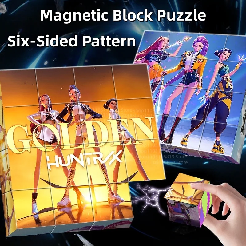 Kpop شيطان الصيادين بازل قطع اللبنات شخصيات رومي زوي ميرا لوحة مغناطيسية لعبة ألعاب تعليمية هدايا عيد الميلاد