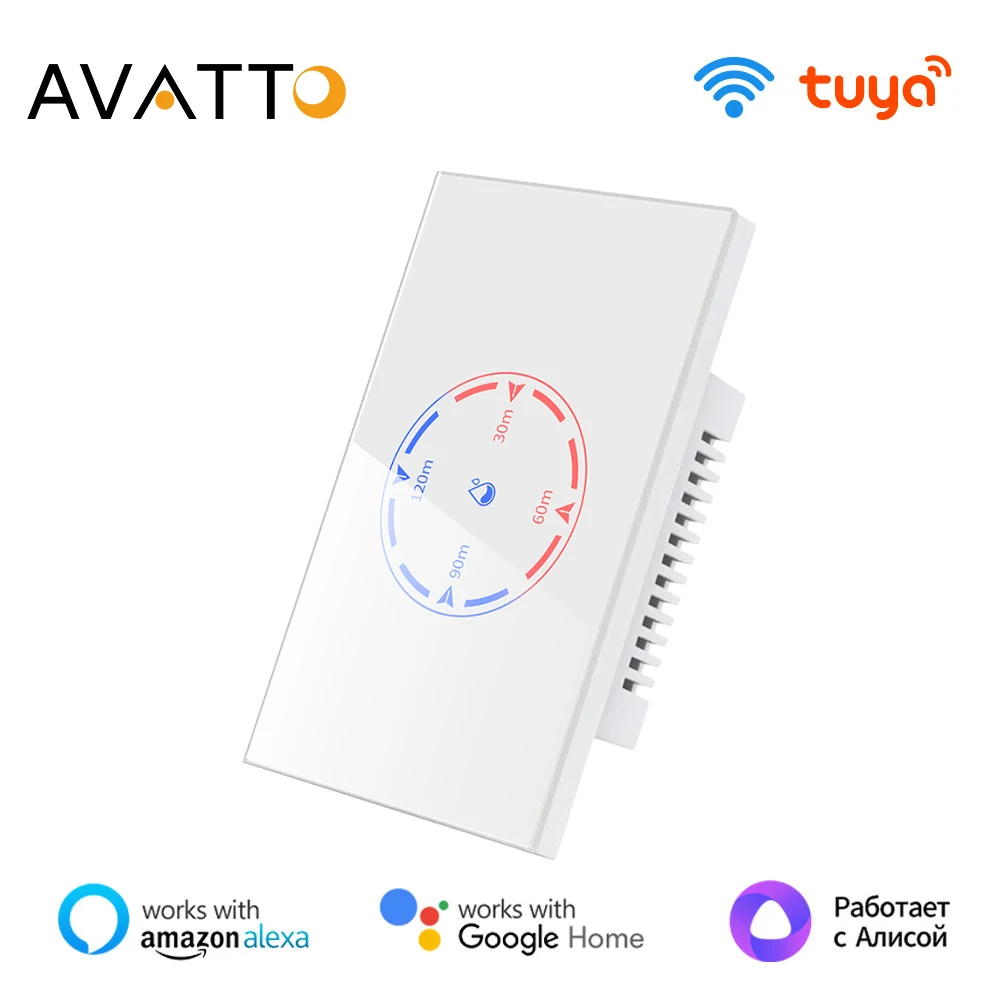 

AVATTO Tuya Wi-Fi умный переключатель котла 20A/4400 Вт водонагреватель сенсорная панель переключатель таймер обратного отсчета расписание для Alexa Google Home