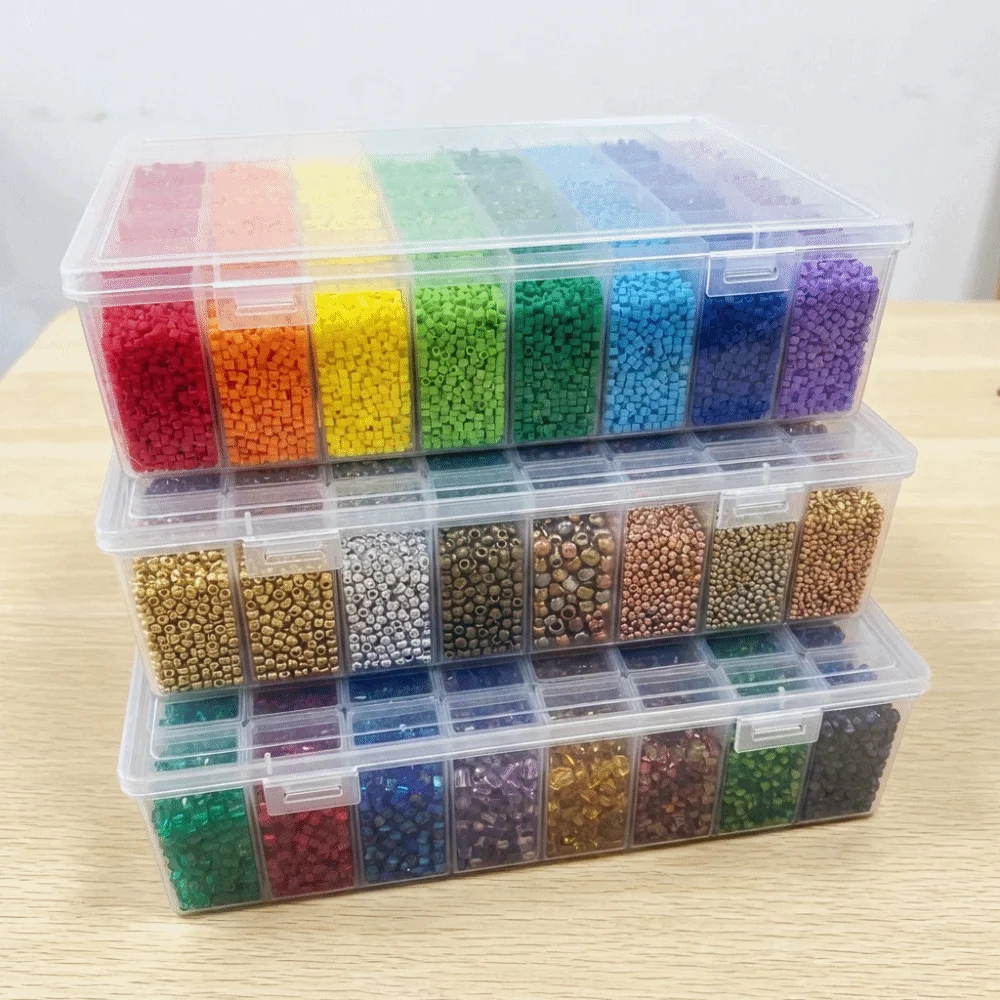 

Прозрачный пластиковый контейнер для хранения бусин Perler, большой емкости, для термомелких бусин, штабелируемый, прямоугольный, настольный органайзер
