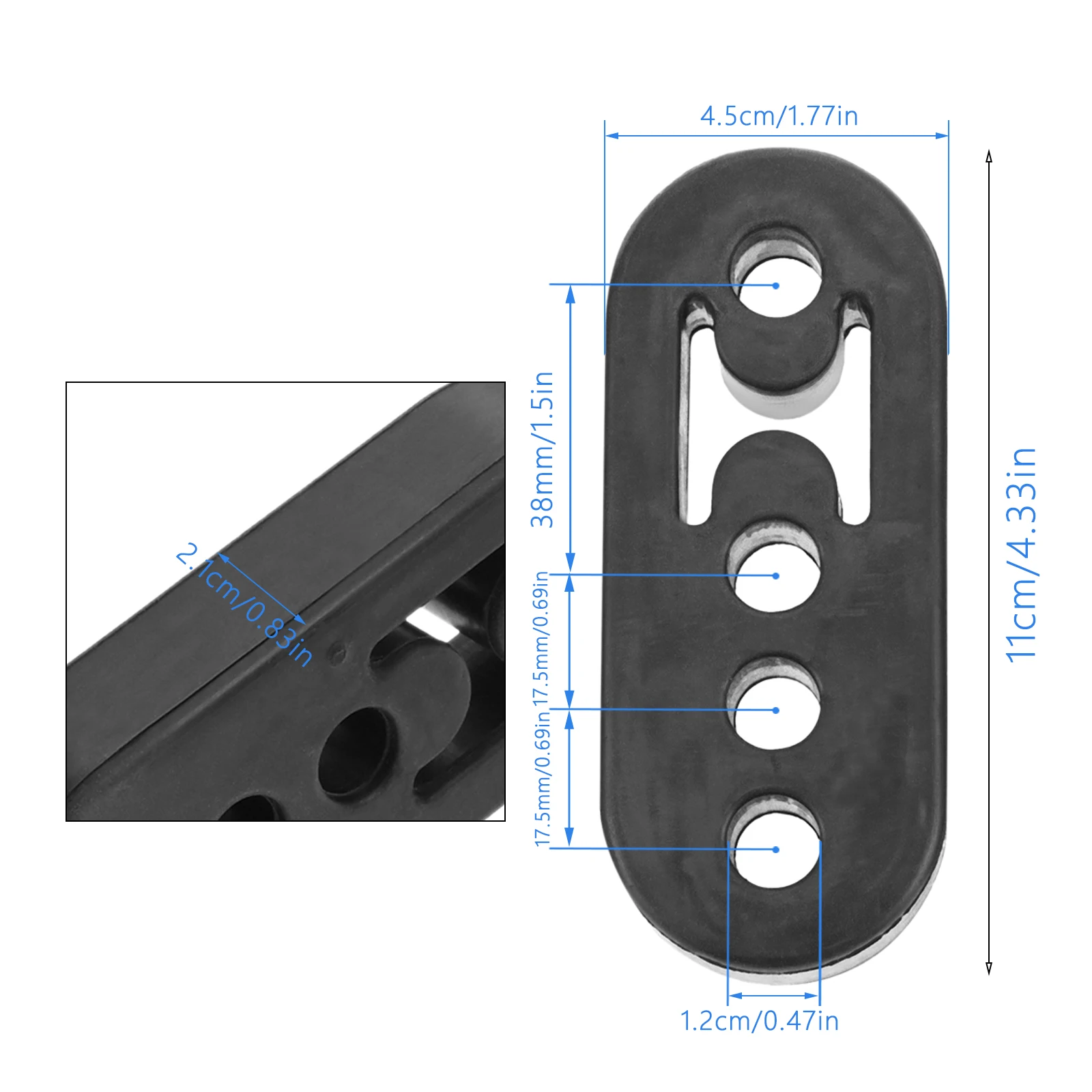 4PCS Rubber Exhaust Rubber Hanger Insulator Bushing Mount with 4 Holes Adjustable Muffler Shock Absorber Bracket for Automotive