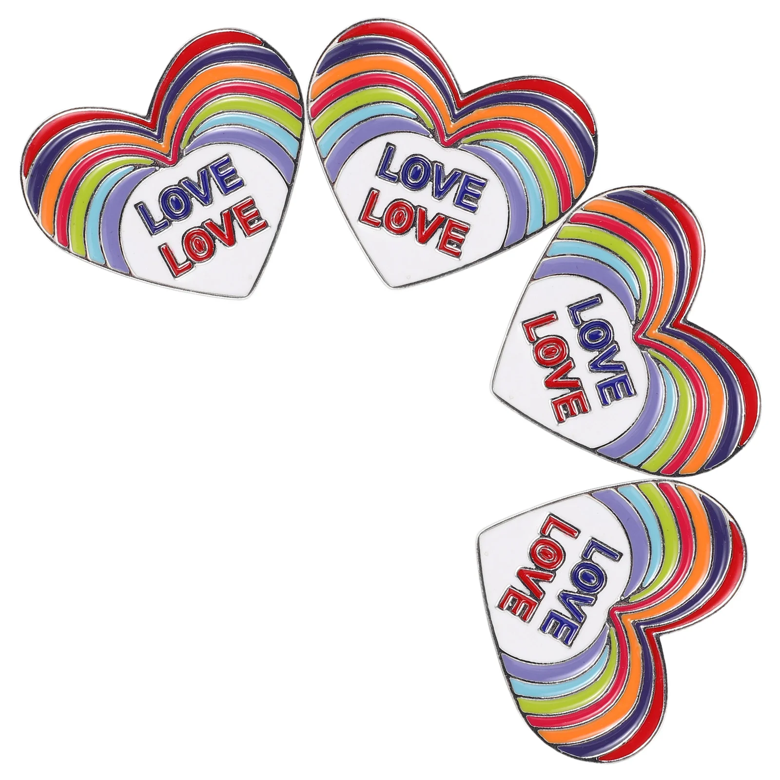 

4 Pcs Love Brooch Bag Lapel Pin Decorative Pins Girl Alloy Zinc Birthday for Women Badge Banquet