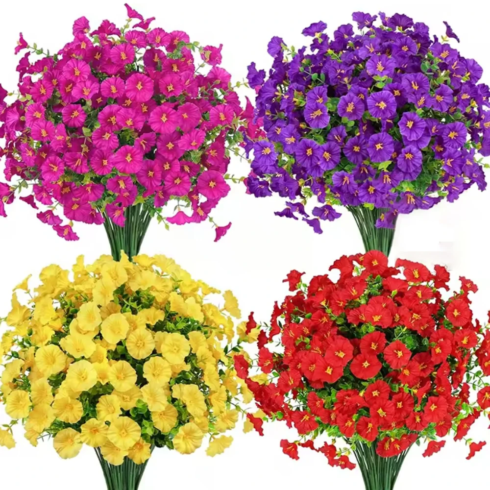 35 cm Künstliche Seiden-Morgenblume, Grüne Eukalyptuspflanze mit UV-Schutz für Veranda, Hof, Garten, Sommer-Heimdekoration – Detail 1