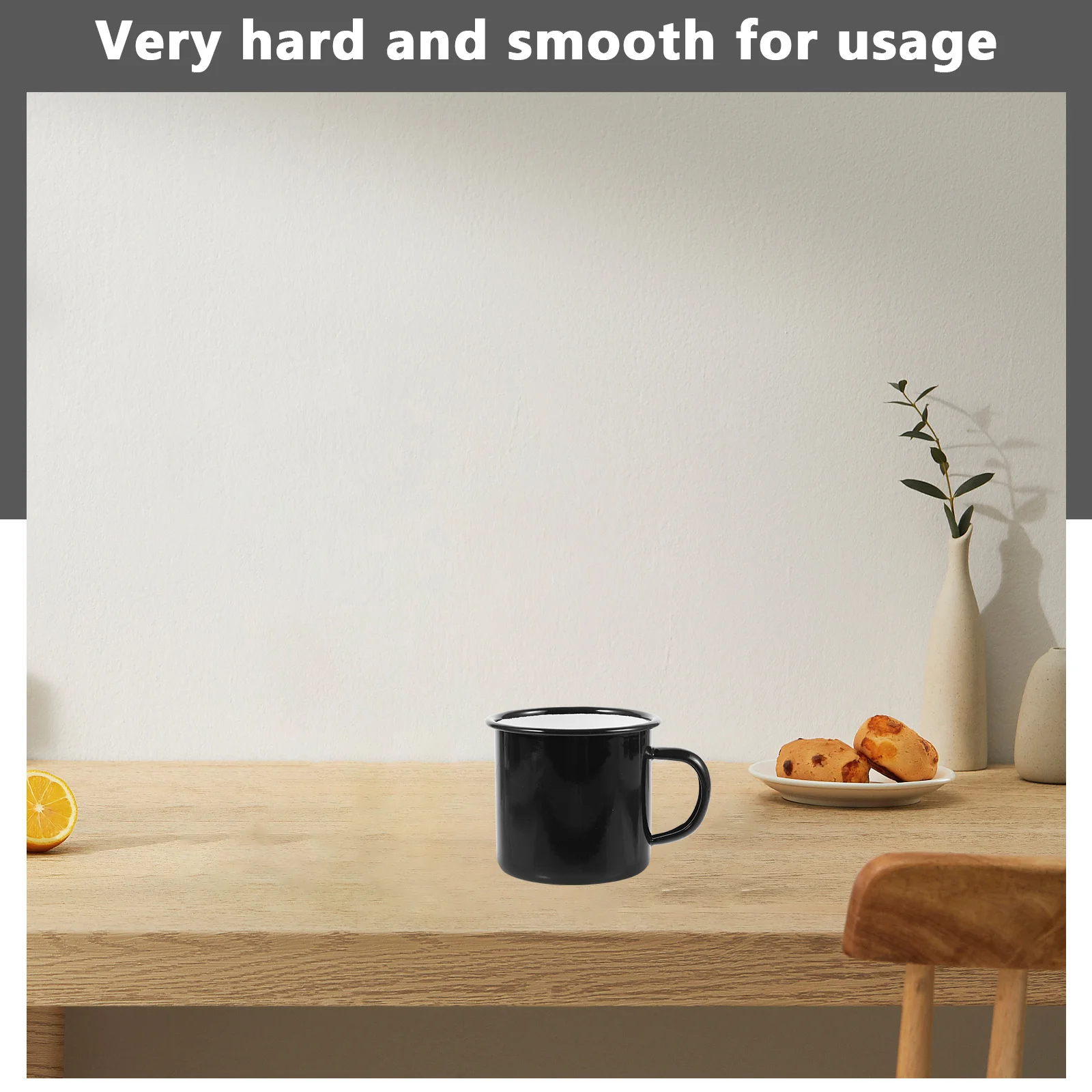 

2Pcs Vintage Enamel Coffee Tea Mugs Thick Cup Heat Resistant Comfortable Grip Suitable for All Beverages Enamel Water Cup