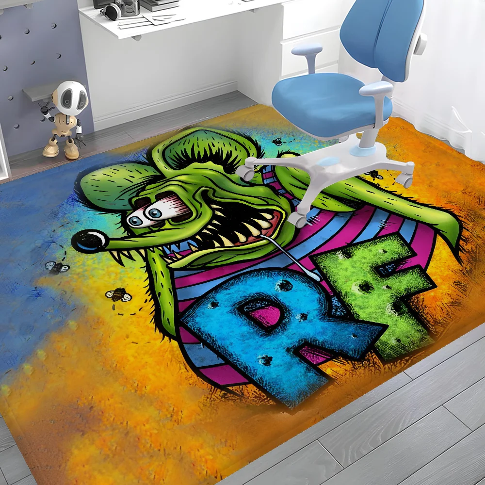 Tales of the Rat Fink cartoon Bath Mat Kids Room Bedroom Decoration Balcony Anti-Slip Doormat Living Room Alfombra