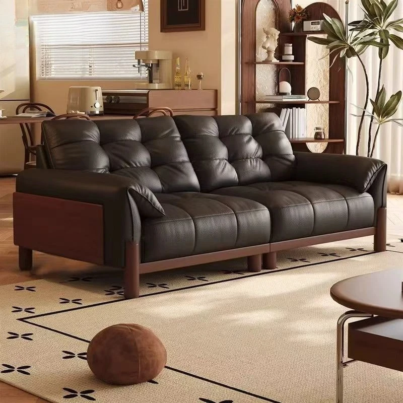 soft bag leather sofa Medieval retro living room small sofa apartment household sala de estar sofás furniture for living room
