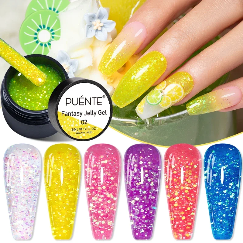 تألق النيون بريق الترتر هلام مسمار البولندية نابضة بالحياة الأزرق الوردي الألوان نقع قبالة الأشعة فوق البنفسجية شبه دائمة مسمار الفن الورنيش للتقليم