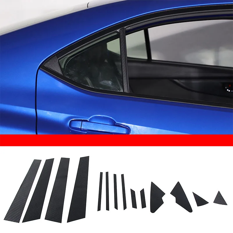 

For Subaru WRX 2021 2022 2023 PVC carbon fiber Car Windows B-pillar cover Trim Strip Sticker Car Accessories