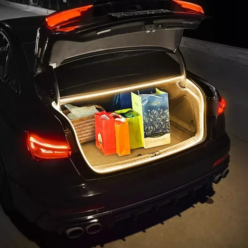 For Audi  A4 A6 2017 2018 2019 2020 2021 2022 2024 3M 12vCar Trunk Light Ambient Decorative Atmosphere Lamp Led Flexible Strip