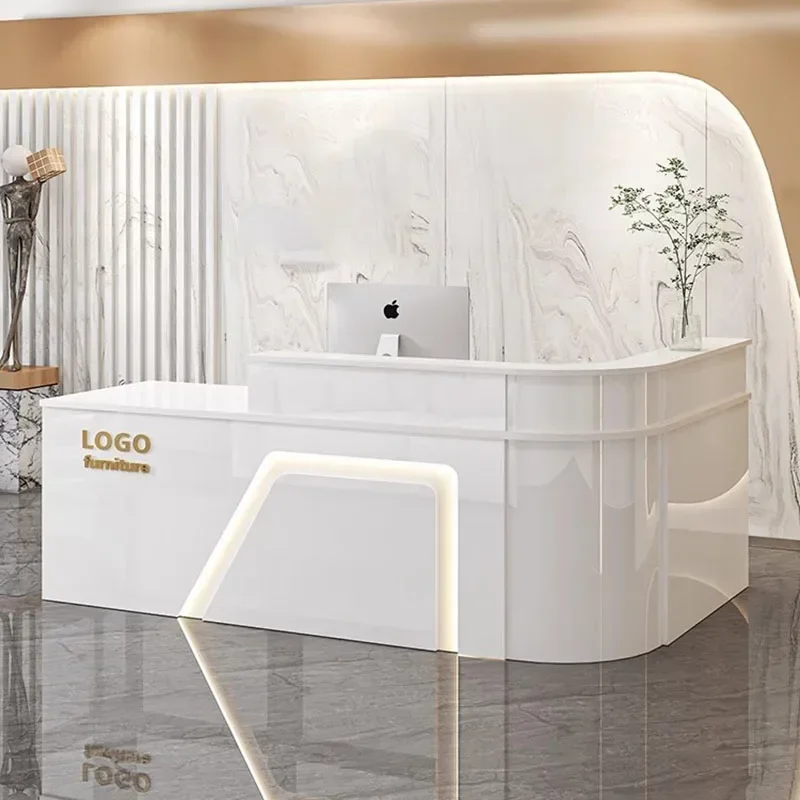 Nordic Reception Pulpit Office Desk Front White Pulpitos Hair Salon Shop Counter Register Aesthetic Bureau Postmodern Furniture