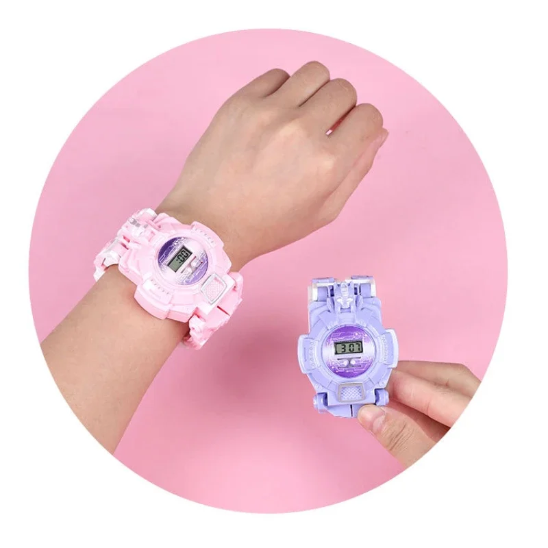 Kids Watches Handheld Games Small Toys Children Deformation The Robot Children's Watches Kids Watch for Girls Boys Clock Relojes