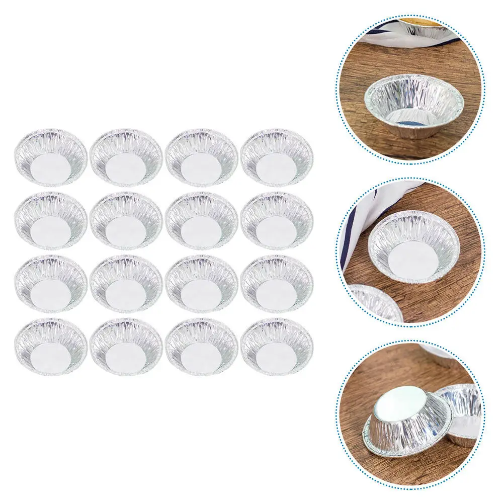 300 Moldes Desechables para Tartaletas de Huevo, Moldes para Hornear DIY Ecológicos de Papel de Aluminio para Mini Tartas, Aperitivos y Pudín