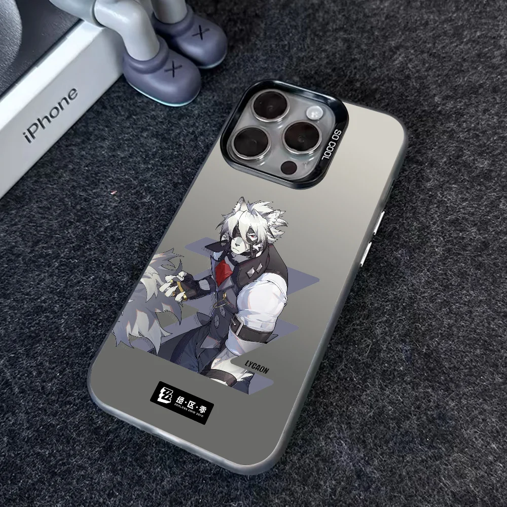 Zenless Zone Zero Von Lycaon Mousepad Custodia per telefono IMD Colore Argento Shell per IPhone 16 15 14 13 12 Pro Max Plus