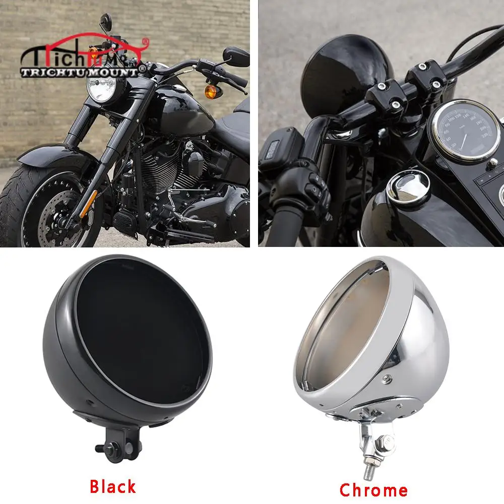 

Motorcycle 7inch Headlamp Shell LED Headlight Housing Cover Mount For Harley Softail Heritage Fat Boy 1986-2019 accesorios moto