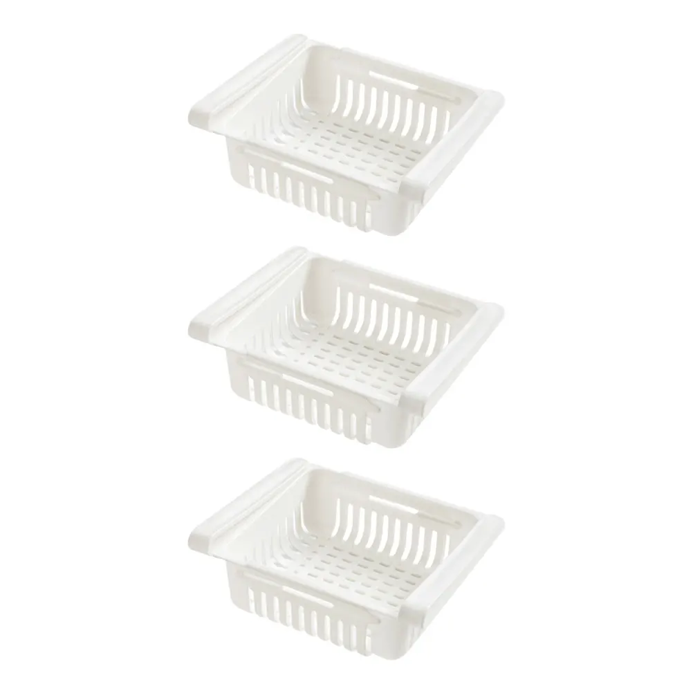 

3Pcs Drainer Storage Box Refrigerator Fruit Vegetable Crisper Container Adjustable for Home Kitchen Storage Crisper Container