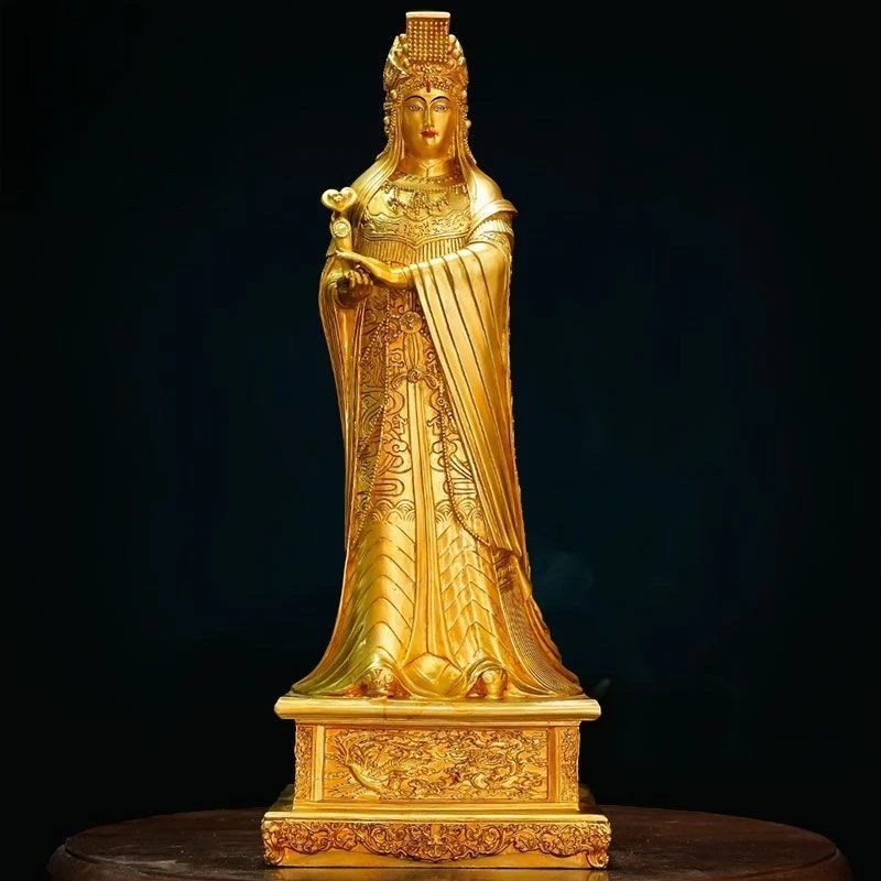 

Bronze statue household copper full gilt concubine diva desktop ornament