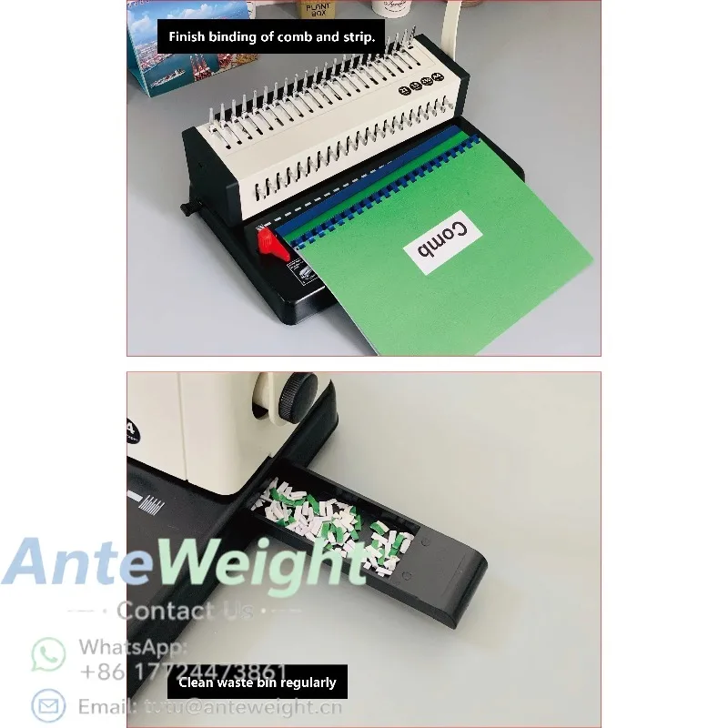 Manual Metal Base Spiral Comb Punching & Binding A3  3 in 1 Comb Book Binding Machine for Office Equipment Use