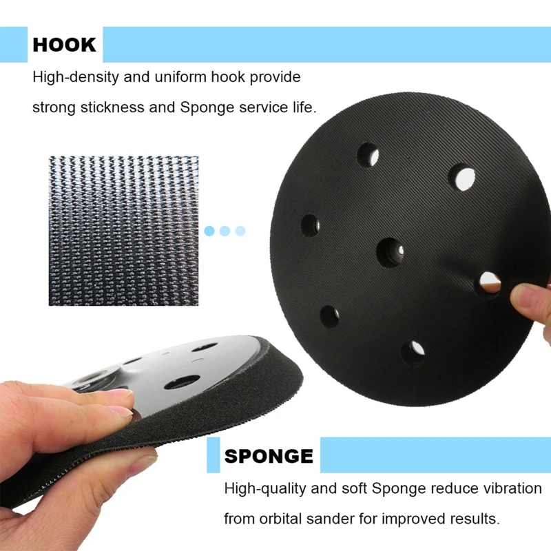 Hook & Loop Sanding Pad 9 6 Lỗ Đánh Bóng Tường Đĩa Đánh Bóng Công Cụ Mài Drosphip