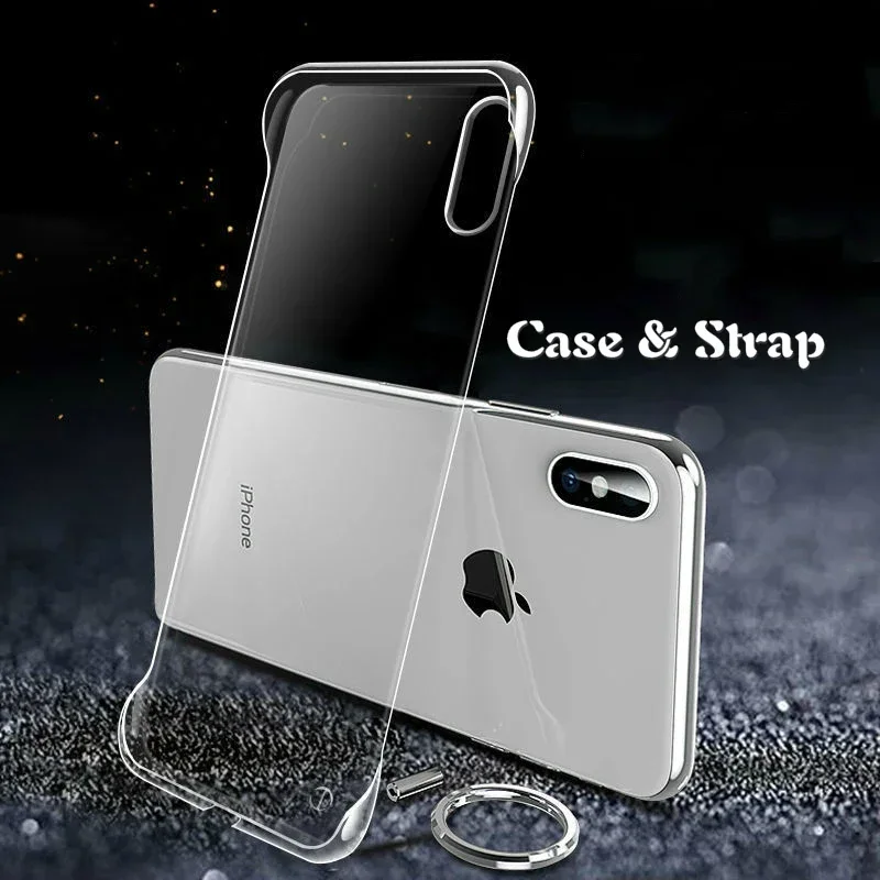 Siêu Mỏng Không Khung Nhựa Trong Ốp Lưng Điện Thoại iPhone 14 13 12 Mini 11 Pro XS Max XR X 8 7 Plus SE 2020 Trong Suốt