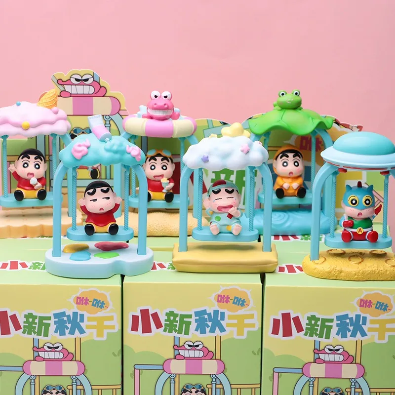 Miniso لعبة لطيفة تلوين شين تشان يتأرجح العصرية صندوق أعمى لعب للبنين جمع نماذج سطح المكتب الحلي هدايا عيد الميلاد #1