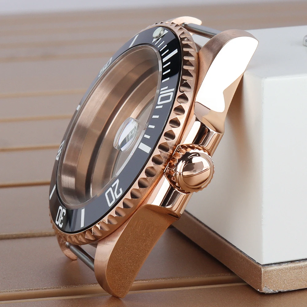 40 مللي متر غواص مقاوم للماء ساعة حافظة السيراميك إدراج الياقوت الزجاج ل SUB Seiko NH35 NH36 NH38 NH34 Miyota8215 ETA2824 ساعة أجزاء #5