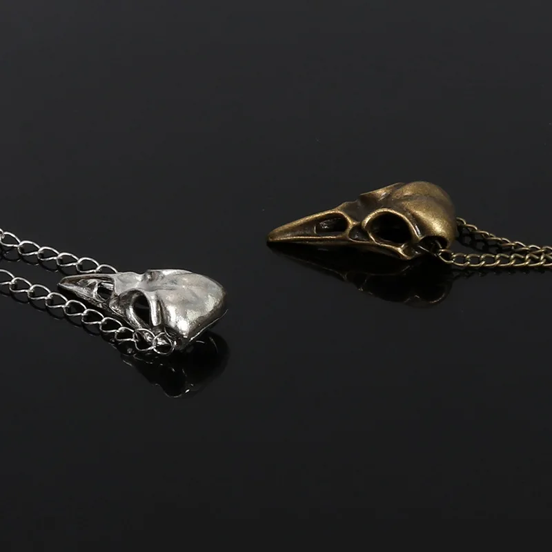 Collier pendentif tête de mort corbeau Odin nordique pour hommes et femmes, acier inoxydable, vintage, unisexe, punk, cadeau de bijoux Pprédéterminée