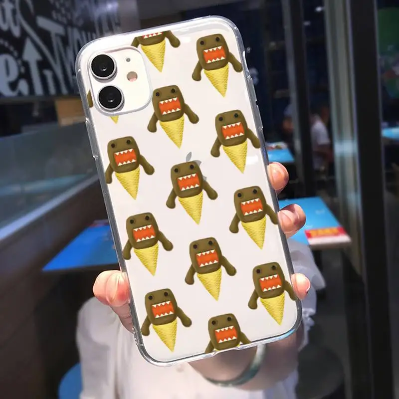 Cute Domo kun Phone Case For iPhone 11 12 Mini 13 14 Pro XS Max X 8 7 6s Plus 5 SE XR Transparent Shell