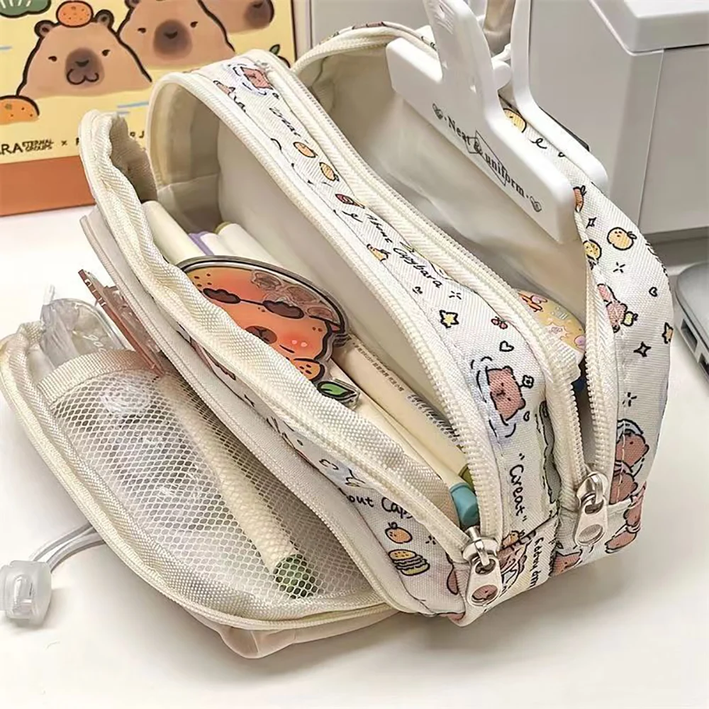 Snoopy Kawaii Anime Pen Bag Large Capacity Pencil Box Pencil Case Learning Stationery Storage Bags Student Supplies Gift for Kid