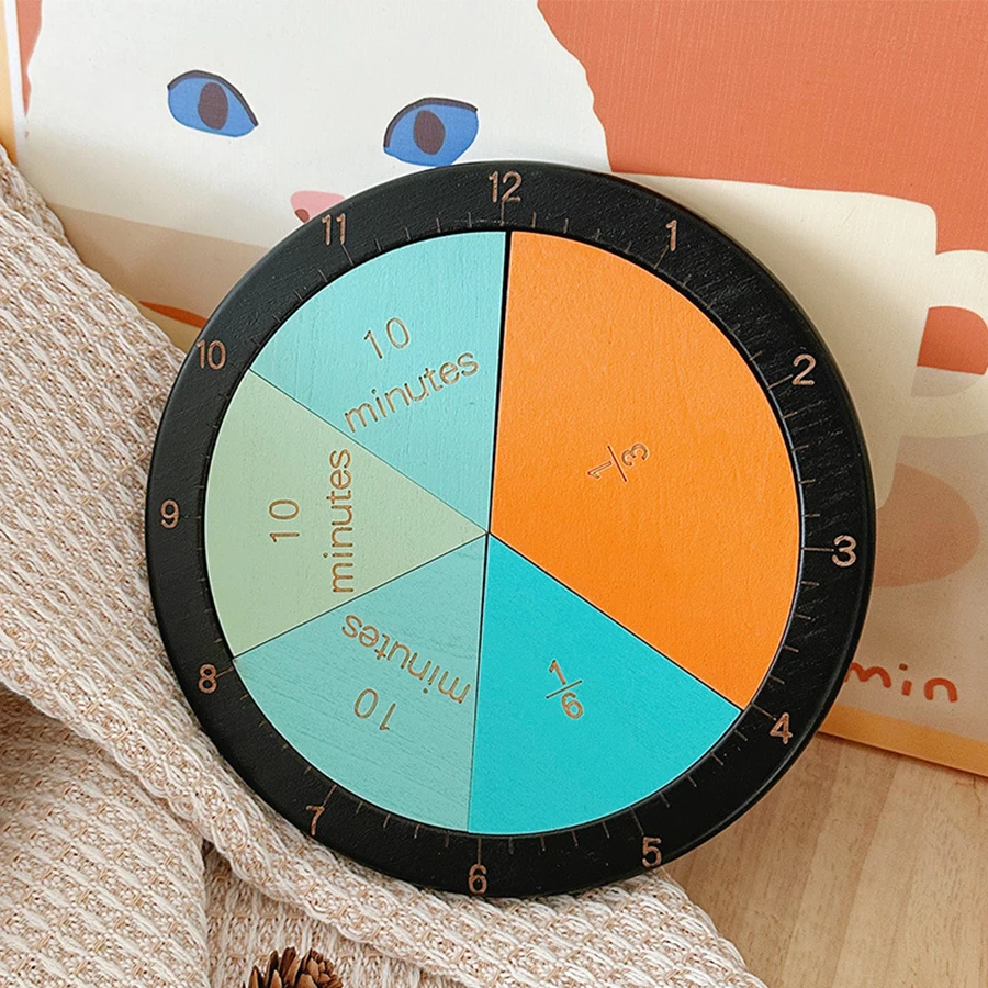 28pcs Fractions Math Teaching Tool Clock learning Toy Baby Early Educational Montessori Preschool toy for Children