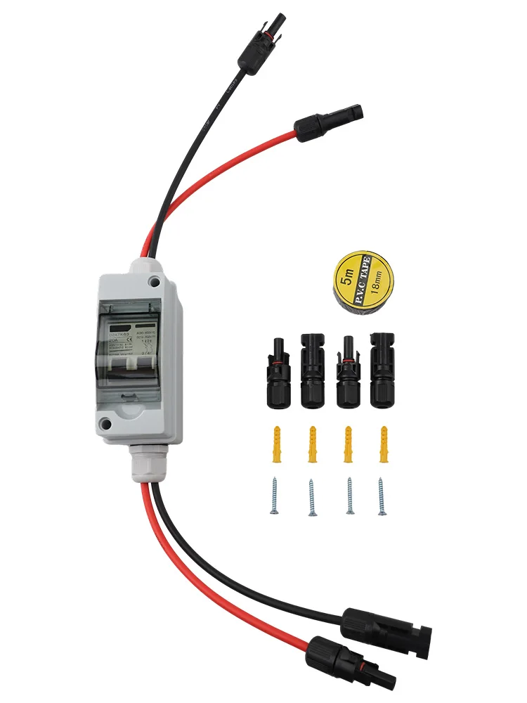 Solar Panel Disconnect Switch DC 400V 2 Pole IP65 Waterproof Circuit Breaker Box With MC Connectors For PV Array And RV System