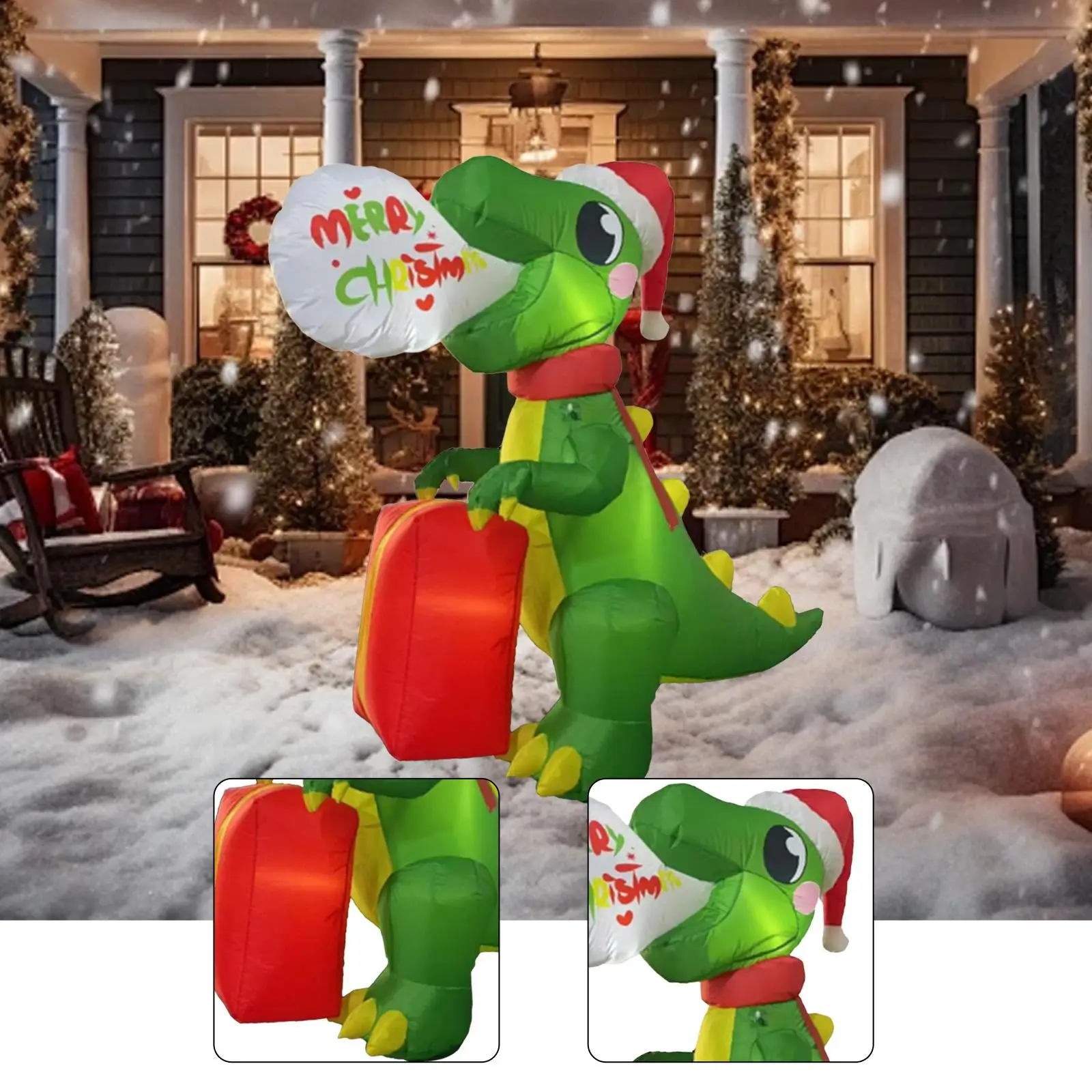 

Christmas Inflatable Decoration Blow up Animal Adorable Prop Build in Light Indoor Outdoor Decor for Holiday Season New Year