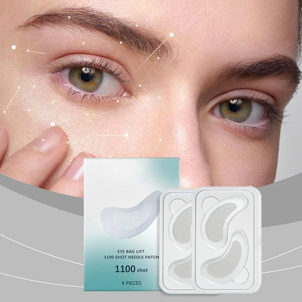 4PCS Collagen Microneedle Eye Patch Hyaluronic Acid Soluble Moisturizing  Eye Mask For Dark Eye Circle Under Eye Skin Care