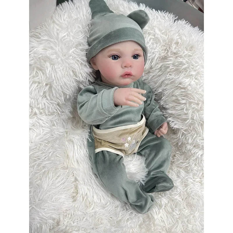 45cm  Full Body Vinyl Reborn Meadow Lifelike Soft Touch 3D Skin Hand Painted Multiple Layers with Genesis High Quality Art Doll