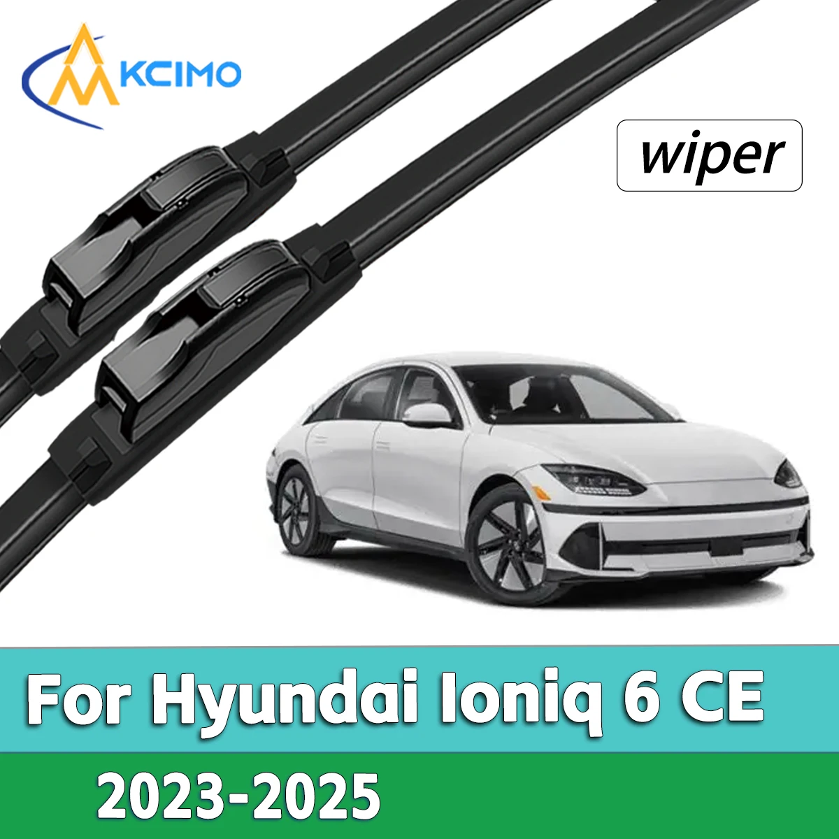 

High Quality Natural Rubber Front Wiper Set Compatible For Hyundai Ioniq 6 CE 2023-2025 Front Window Cleaning Kit