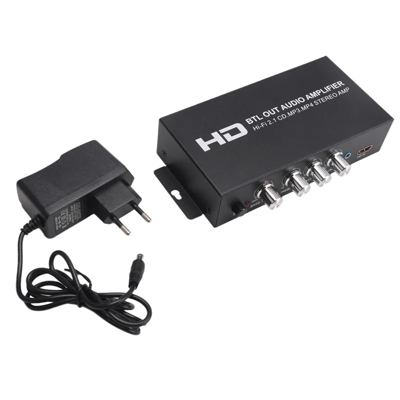 

GROCE-For Home/Car Compatible HI-FI 2.1CH Audio Amplifier 160W+ 80W For Bluetooth//RCA/AUX Bass/Treble Control EU PLUG