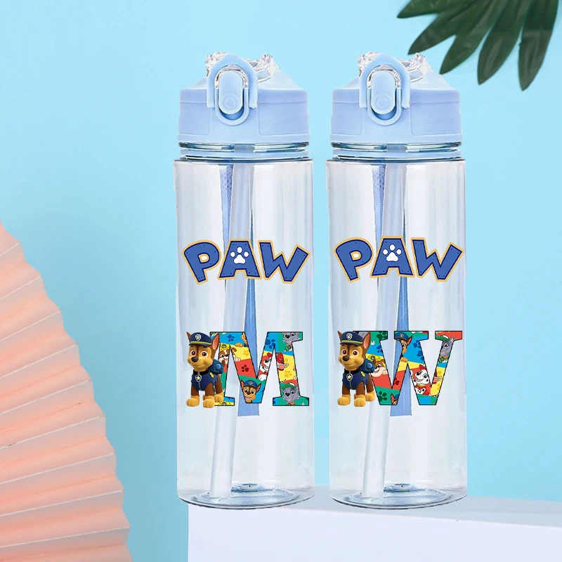 

900 мл Прозрачная чашка для воды большой емкости «Щенячий патруль», чашки с мультяшным принтом букв для мальчиков и девочек, портативная спортивная бутылка для воды, подарки