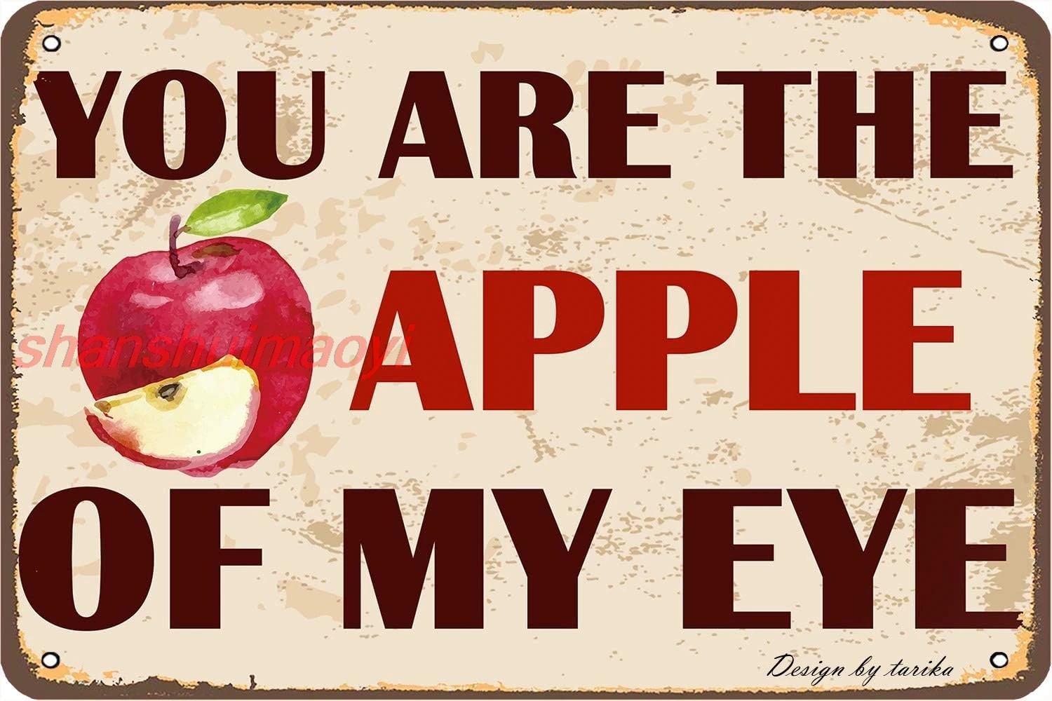 BIGYAK You are The Apple of My Eye Vintage Look 20X30 cm Metal Decoration Plaque Sign for Home Kitchen Bathroom Farm Garden HAI