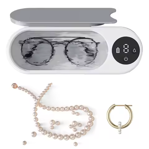 Ultrasonic Silver Gold Cleaner High Frequency Vibration Glasses Cleaner Makeup Brush Cleaner USB Rechargeable for Ring Necklaces