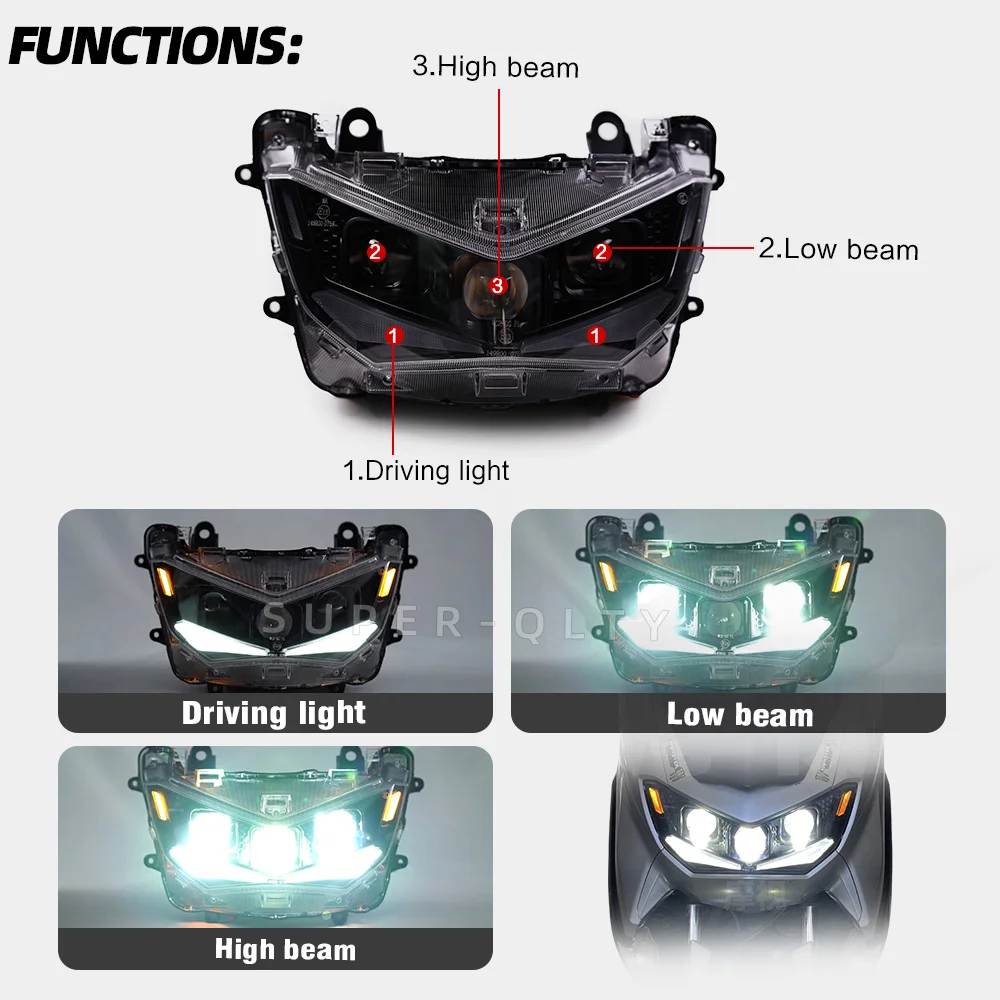 Headlight For YAMAHA NMAX155 2015- Motorcycle Front Headlight Lndicator Integrated Turn Signal Assembly