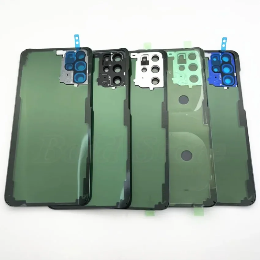 Cubierta trasera de batería para Samsung Galaxy S20 Plus G985 G985F, Panel de vidrio, carcasa de puerta trasera con lente de cámara