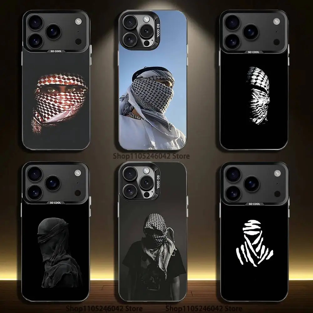 

Fashion Hattah Keffiyeh Black Matte Shockproof CoverPhone Case For iPhone 17,16,15,14,13,12,11,Pro,XS,Max,Plus,Mini,SE4,E