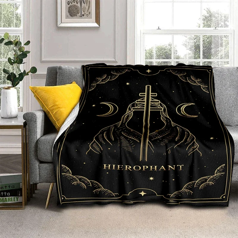 Scale of Justice Magic Astrology Esoteric Gold Manta Sofa Bed Cover Soft Blanket Plaid Warm Flannel Throw Blankets Fans Gift