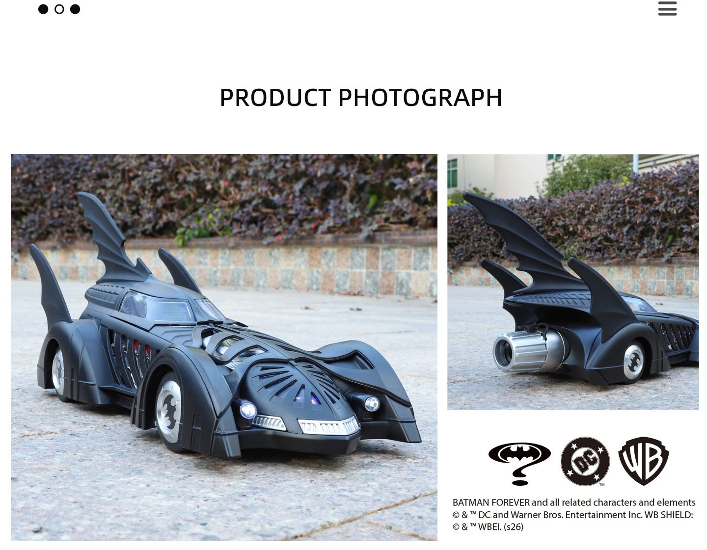 1/24 Classic Movie Car 1995 Batmobile Concept Bat Sports Car Model Alloy Metal Racing Vehicle Car Model Sound Light Kid Toy Gift
