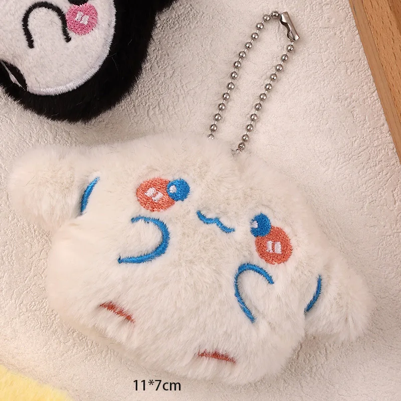 Kawaii Hellos Kittys Plush Pendant Keychain Cute Cinnamorolls Bag U-buckle Pendant Action Figure Doll Brooch Accessory Girl Gift