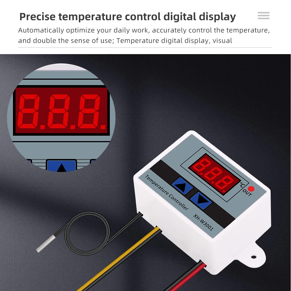 W3001 Temperature Controller 220V 12V 24V Digital Thermostat Thermoregulator Microcomputer Incubator Cooling Heating Switch