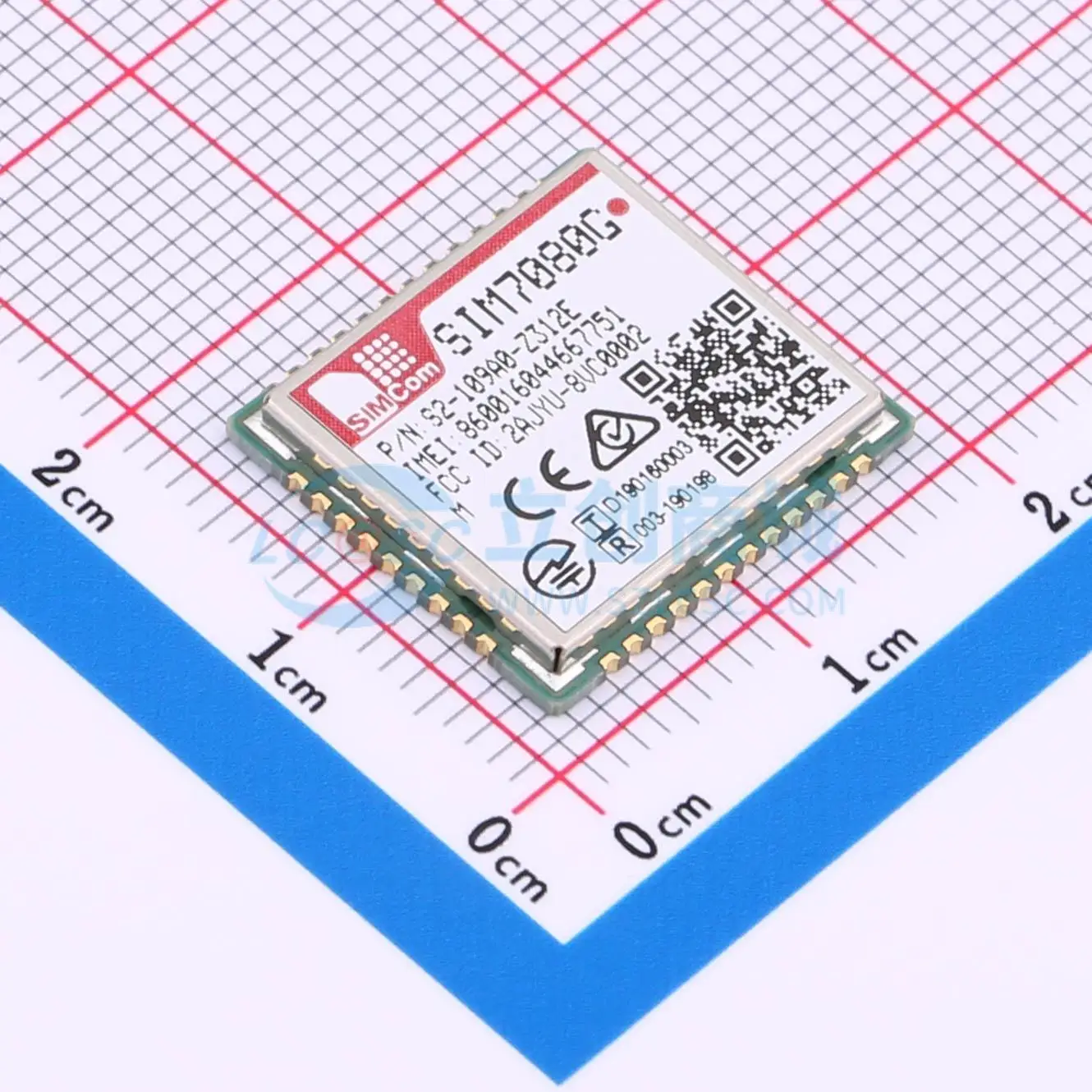 2pcs SIM7080G-M SMD 17.6x15.7mm CAT-M NB-IoT PCM UART SPI USB I2C Cellular LTE Wireless Communication Module