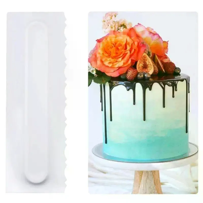 4pcs Cake Decorating Comb Cake Spatula Cream Decoration Pastry Paint Comb Dough Cutter Bakeware Double-Sided Cake Scraper