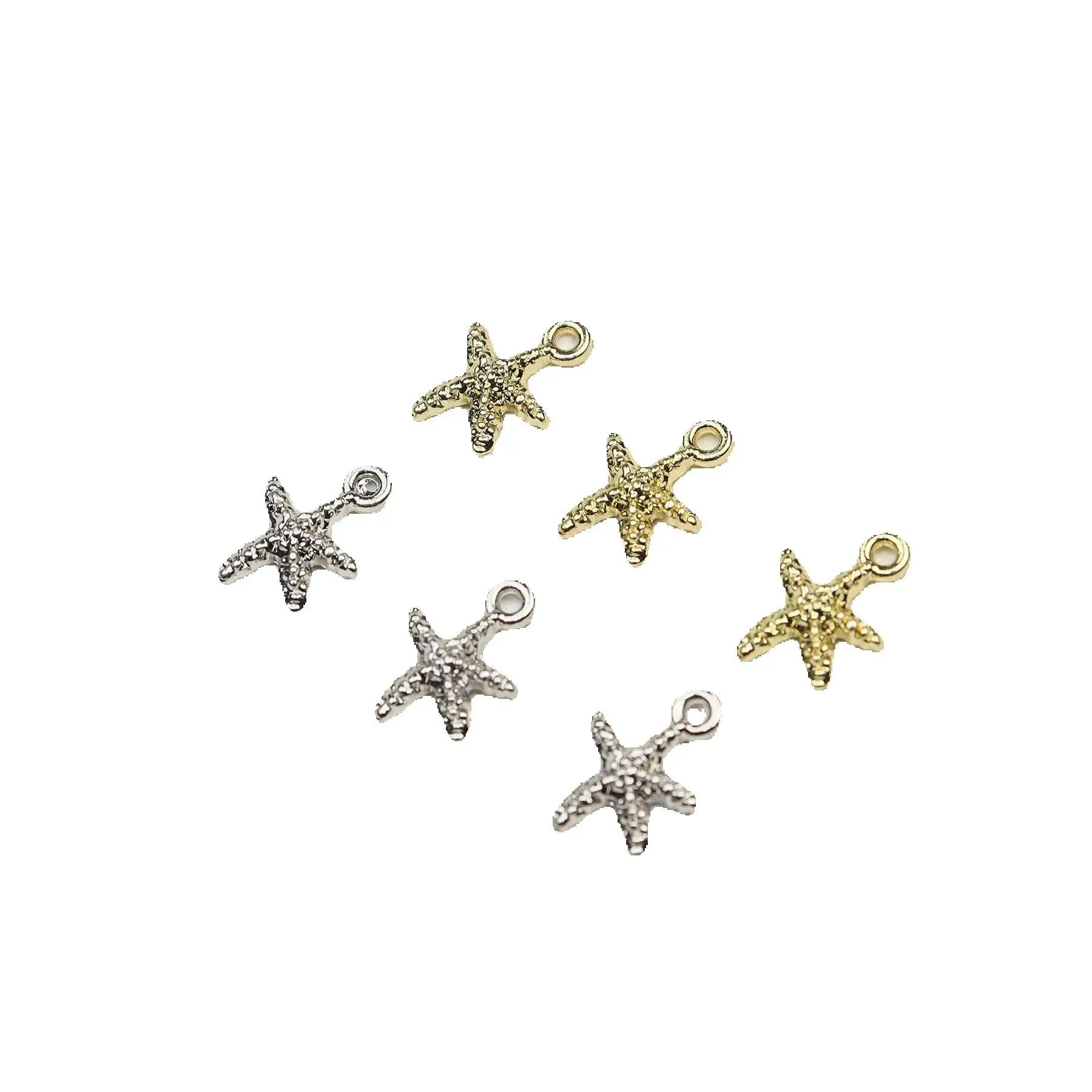 Eruifa Pretty 20pcs 10mm Mini SeaStar Zinc Alloy Women Charms Wholesales Necklace,Earring Bracelet Jewelry DIY Handmade 2 Colors