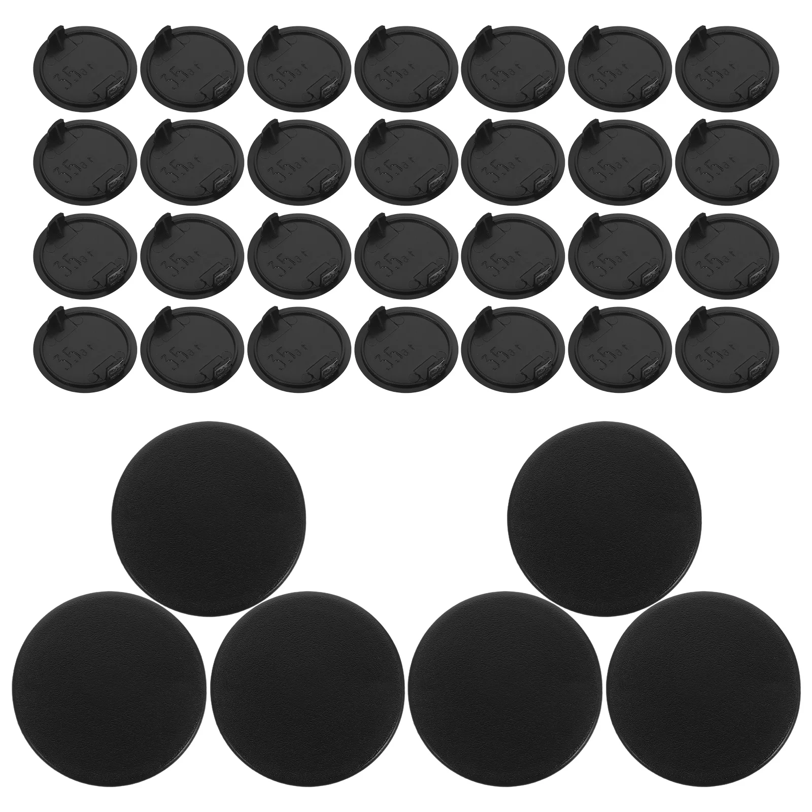 

50pcs Furniture Plugs Black Plastic Covers for Desk Cabinet Chair Screw Hole Plugs Wardrobe Screw Holes Decorative Caps